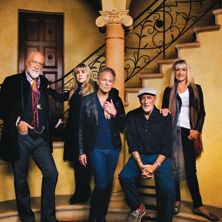 Chained together, the five members of Fleetwood Mac now.