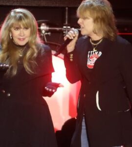 Stevie Nicks and the Pretenders’ Chrissie Hynde performing in Botanic Park. Picture: AAP Image/Dean Martin