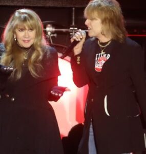 Stevie Nicks and the Pretenders’ Chrissie Hynde performing in Botanic Park. Picture: AAP Image/Dean Martin