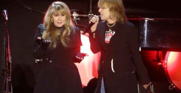 Stevie Nicks and the Pretenders’ Chrissie Hynde performing in Botanic Park. Picture: AAP Image/Dean Martin